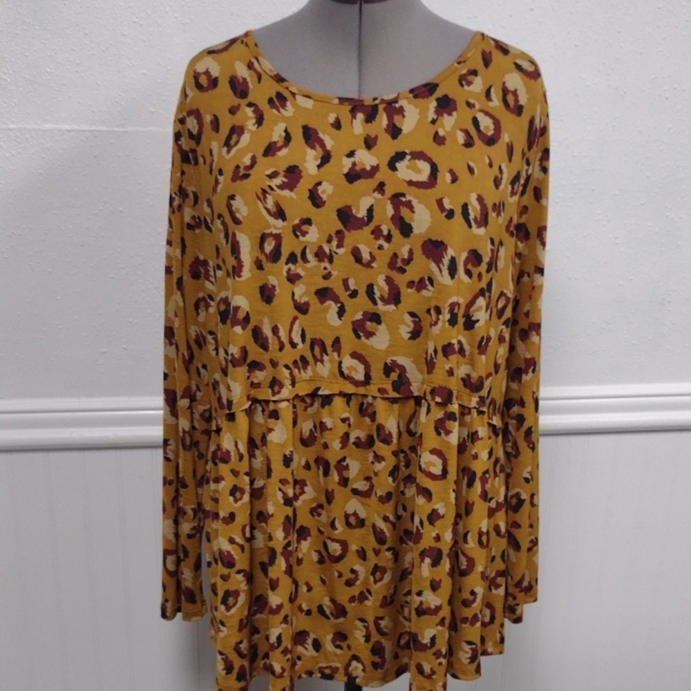 MTS Animal Print Tunic in Yellow and Brown